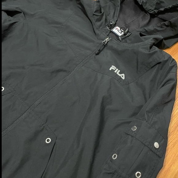Fila Sport Windbreaker Jacket Black Large - Picture 3 of 5